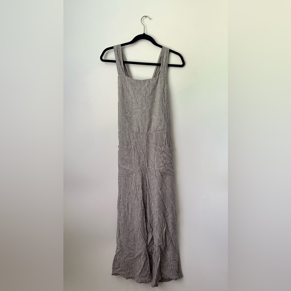 FREE PEOPLE ‘Off The Shore’ Linen Blend Striped Wide Leg Jumpsuit Women’s Size 2 - Picture 6 of 12